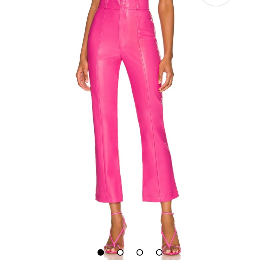 Hot Pink Polly Faux Leather Pant Bardot